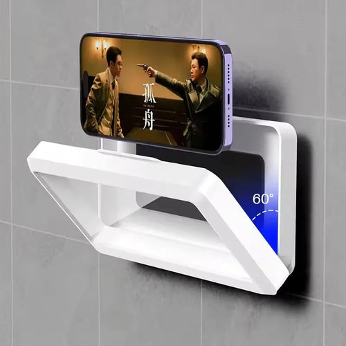 Waterproof Phone Holder - Suction Cup Shower Mount for Bathroom/Wall, Touch Screen Access & Steam-Proof Seal, Max 6.7" Phones